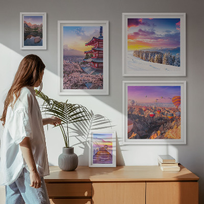 Sieninė paveikslų galerija Azijos kalnai ir gėlės