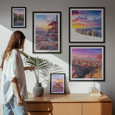 Sieninė paveikslų galerija Azijos kalnai ir gėlės