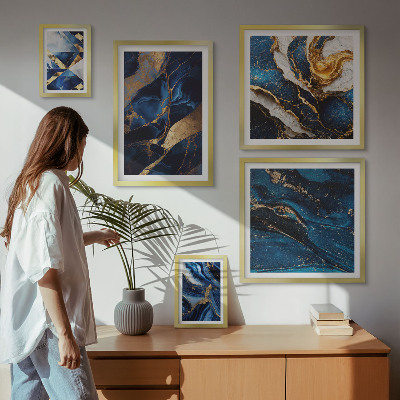 Sieninė paveikslų galerija Abstraktūs mėlyni raštai