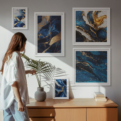 Sieninė paveikslų galerija Abstraktūs mėlyni raštai