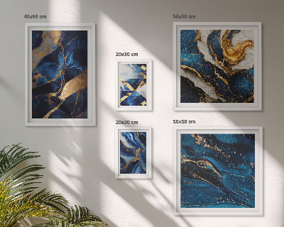 Sieninė paveikslų galerija Abstraktūs mėlyni raštai