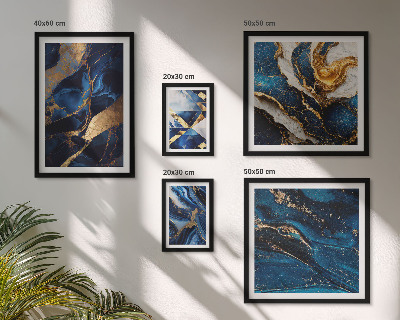 Sieninė paveikslų galerija Abstraktūs mėlyni raštai
