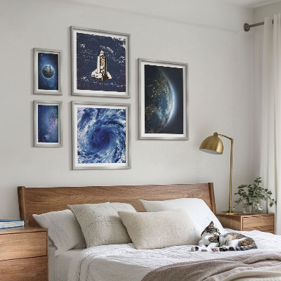 5 paveikslų rinkinys su rėmais Žemės kosminiai peizažai