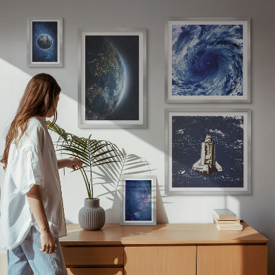 5 paveikslų rinkinys su rėmais Žemės kosminiai peizažai