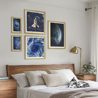 5 paveikslų rinkinys su rėmais Žemės kosminiai peizažai