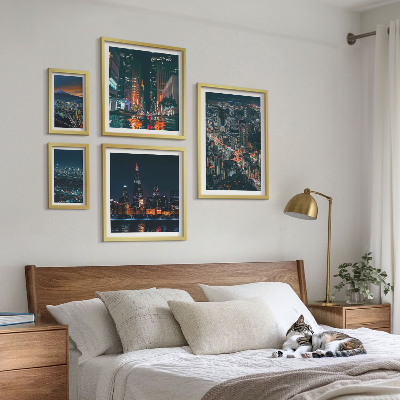 Sieninė paveikslų galerija Naktiniai šiuolaikinių miestų vaizdai