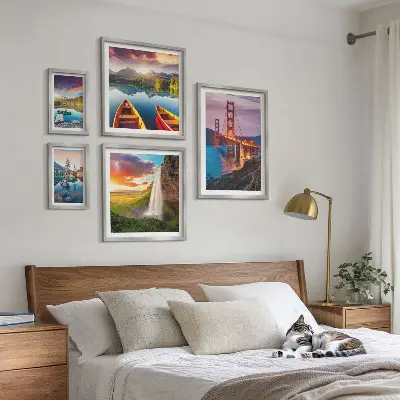 Sieninė paveikslų galerija peizažai su gamtos vaizdais ir tiltais JAV