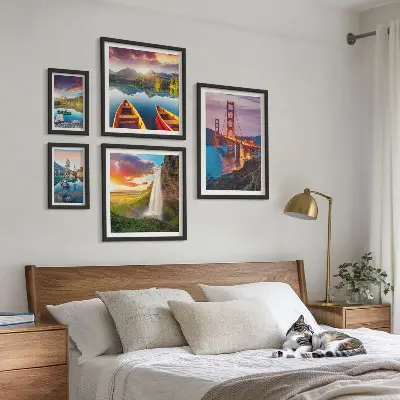 Sieninė paveikslų galerija peizažai su gamtos vaizdais ir tiltais JAV