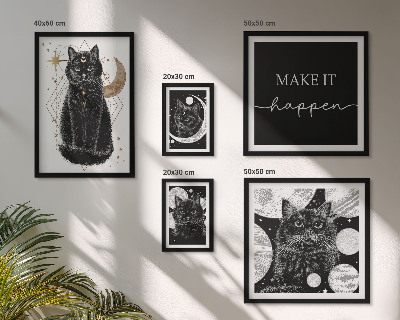 Paveikslų rinkinys miegamajam Juodos katės bohemiškoje erdvėje
