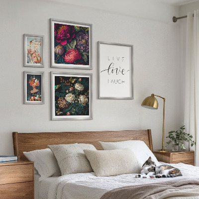 Sieninė paveikslų galerija Gėlių motyvaciniai šūkiai