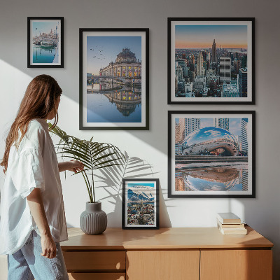 Sieninė paveikslų galerija Miesto peizažai architektūra gamta