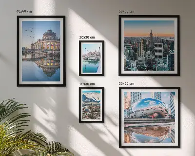 Sieninė paveikslų galerija miesto peizažai, architektūra ir gamta