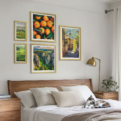 5 paveikslų rinkinys su rėmais Žavingi kaimo kraštovaizdžiai