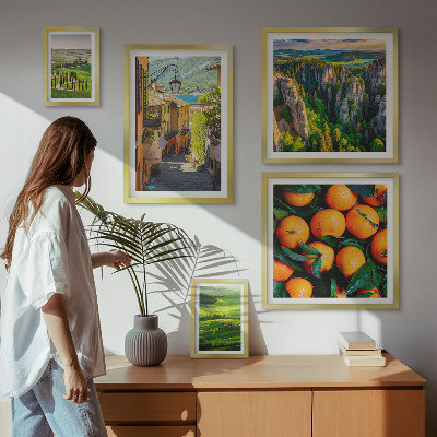 5 paveikslų rinkinys su rėmais Žavingi kaimo kraštovaizdžiai