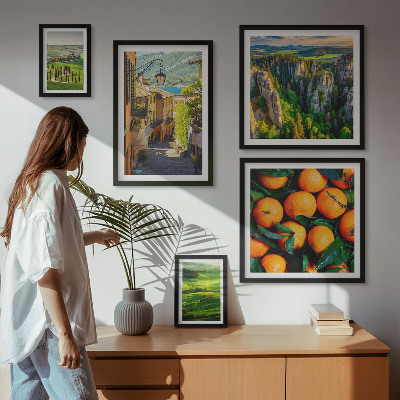 5 paveikslų rinkinys su rėmais Žavingi kaimo kraštovaizdžiai
