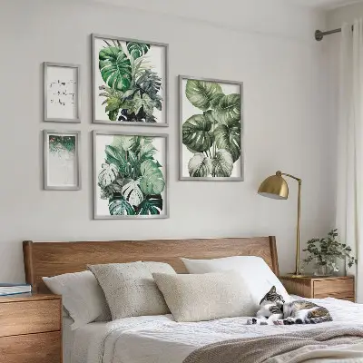 Sieninė paveikslų galerija šiuolaikinės augalų motyvų kompozicijos