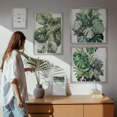 Sieninė paveikslų galerija šiuolaikinės augalų motyvų kompozicijos