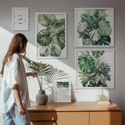 Sieninė paveikslų galerija šiuolaikinės augalų motyvų kompozicijos