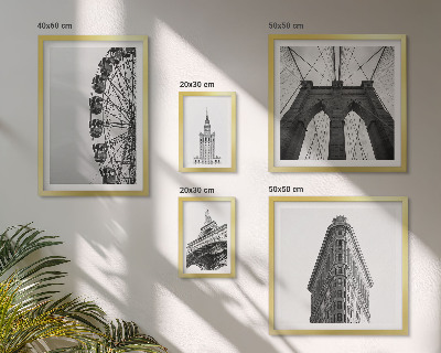 5 paveikslų rinkinys su rėmais Juodai balta didmiesčio architektūra