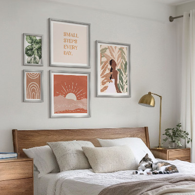 Sieninė paveikslų galerija Boho stiliaus augalų motyvas