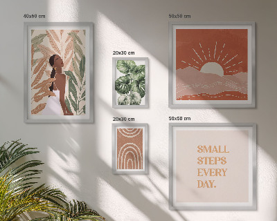 Sieninė paveikslų galerija Boho stiliaus augalų motyvas