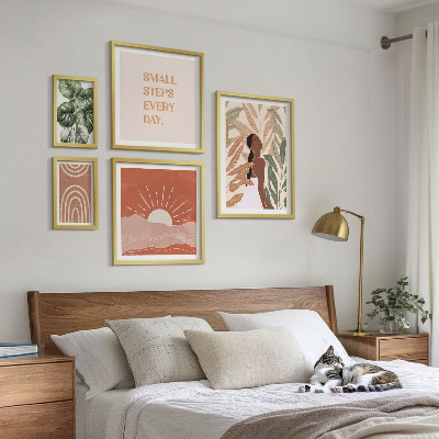 Sieninė paveikslų galerija Boho stiliaus augalų motyvas