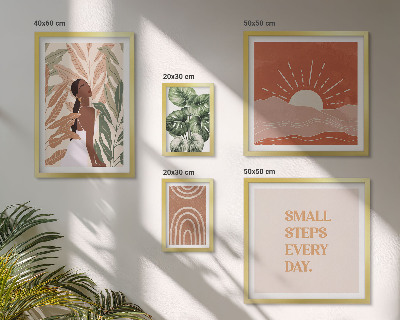 Sieninė paveikslų galerija Boho stiliaus augalų motyvas