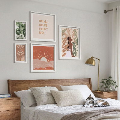 Sieninė paveikslų galerija Boho stiliaus augalų motyvas