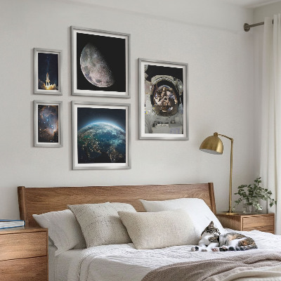 Paveikslų rinkinys miegamajam Astronauto atradimai kosmose
