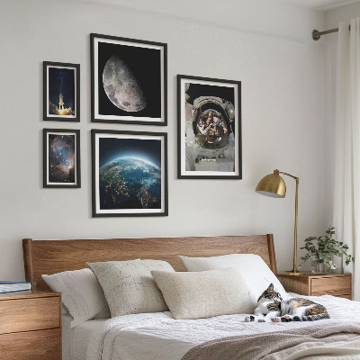 Paveikslų rinkinys miegamajam Astronauto atradimai kosmose