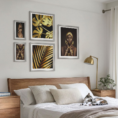 Paveikslų rinkinys miegamajam Glamūrinio stiliaus moterų portretai gamtoje