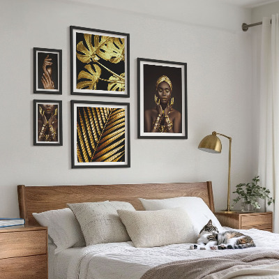 Paveikslų rinkinys miegamajam Glamūrinio stiliaus moterų portretai gamtoje