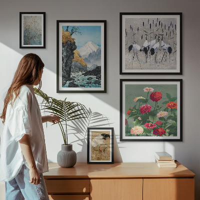 Sieninė paveikslų galerija Gamtos peizažai su gėlėmis