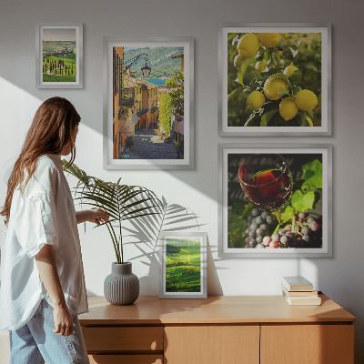 5 paveikslų rinkinys su rėmais Žavingi Toskanos kraštovaizdžiai