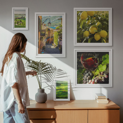 5 paveikslų rinkinys su rėmais Žavingi Toskanos kraštovaizdžiai
