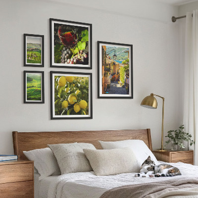 5 paveikslų rinkinys su rėmais Žavingi Toskanos kraštovaizdžiai