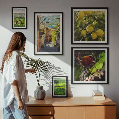 5 paveikslų rinkinys su rėmais Žavingi Toskanos kraštovaizdžiai
