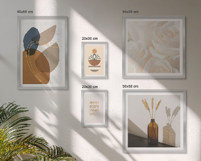 Paveikslų rinkinys miegamajam Boho augalų dekoracijos