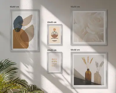 Paveikslų rinkinys miegamajam boho stiliaus augalų dekoracijos