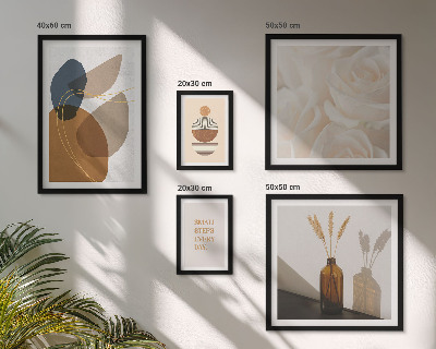 Paveikslų rinkinys miegamajam Boho augalų dekoracijos