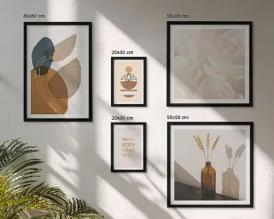 Paveikslų rinkinys miegamajam boho stiliaus augalų dekoracijos