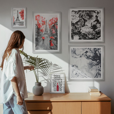 Sieninė paveikslų galerija Paryžiaus gėlės ir raštai