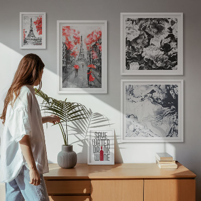Sieninė paveikslų galerija Paryžiaus gėlės ir raštai
