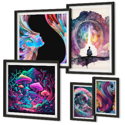 Paveikslų rinkinys miegamajam Kosminiai siurrealizmo įkvėpimai