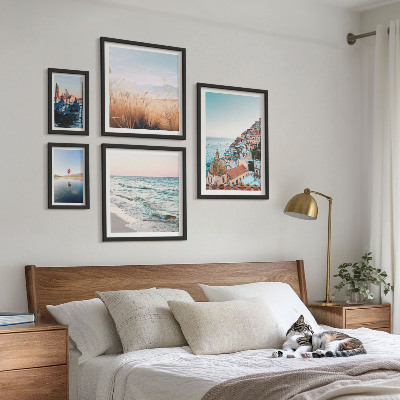 5 paveikslų rinkinys su rėmais Žavingi pajūrio vaizdai