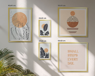 Paveikslų rinkinys miegamajam Stilingi augalų grafikos šūkiai
