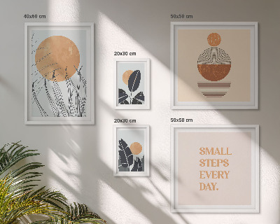 Paveikslų rinkinys miegamajam Stilingi augalų grafikos šūkiai