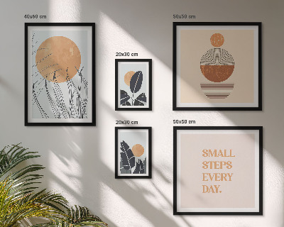 Paveikslų rinkinys miegamajam Stilingi augalų grafikos šūkiai