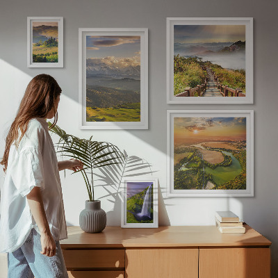 Sieninė paveikslų galerija Kalnų peizažai kriokliai