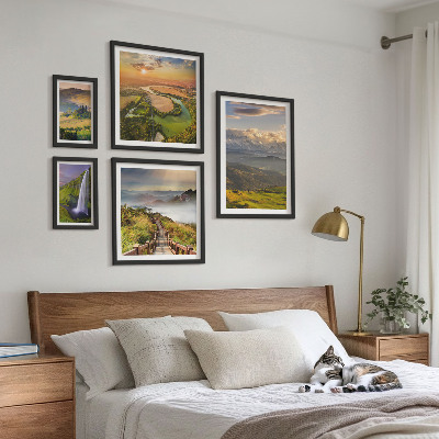 Sieninė paveikslų galerija Kalnų peizažai kriokliai